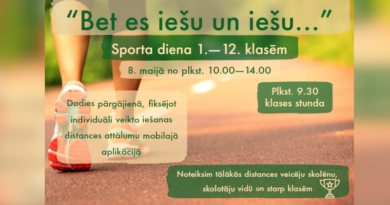 8. maijā sporta diena “Bet es iešu un iešu…” 8. maijā sporta diena “Bet es iešu un iešu…”