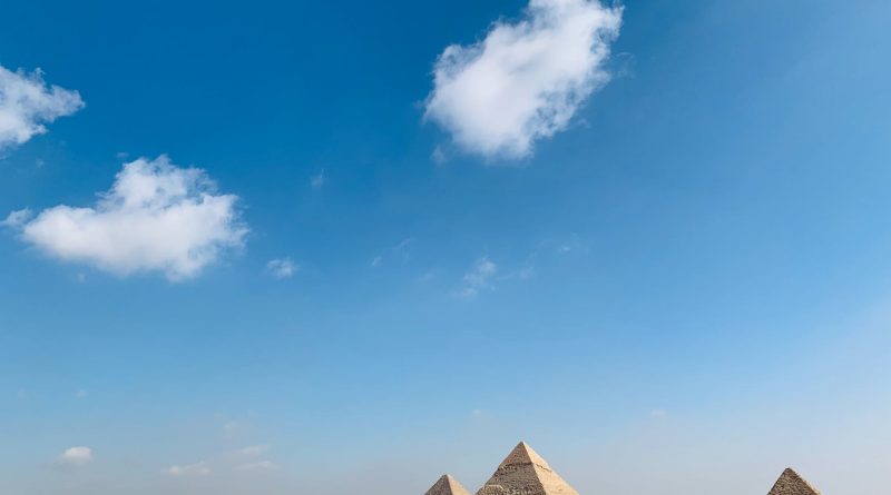 three great pyramid under the blue sky
