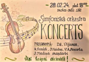 Simfoniskā orķestra koncerta afiša