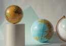 earth globes in studio