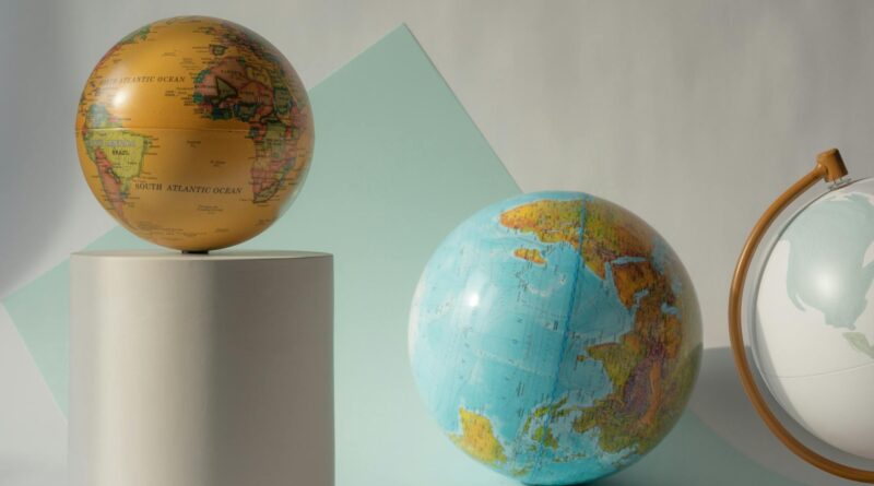 earth globes in studio