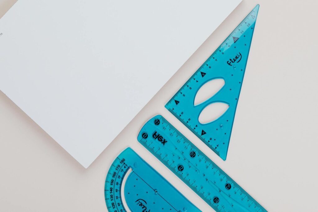 school accessory and paper sheet