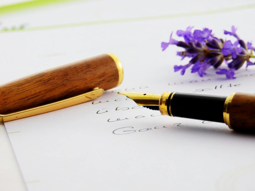 brass black brown fountain pen