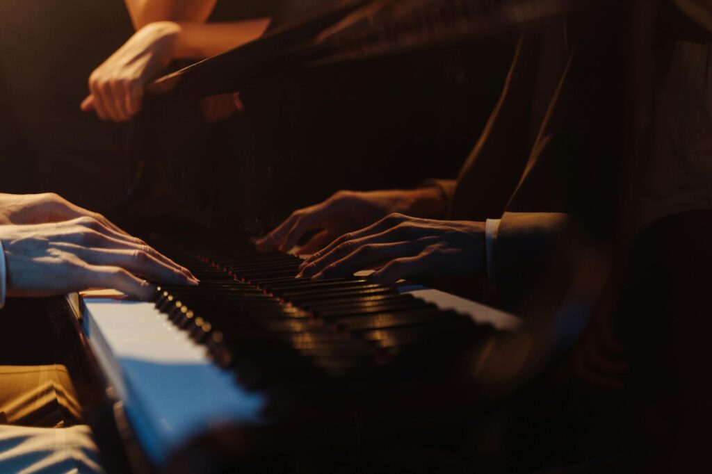 a person playing piano