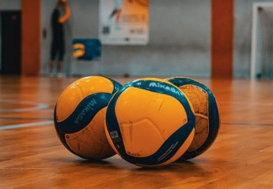 indoor volleyballs on sports court in kyiv