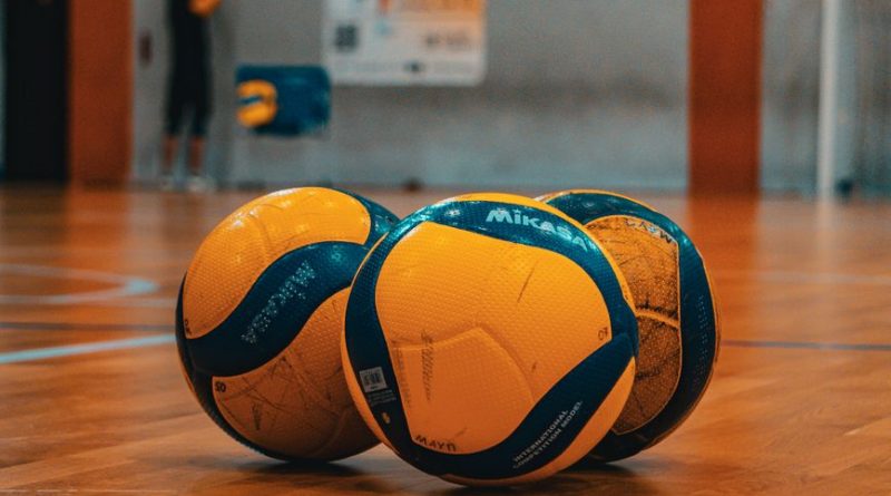 indoor volleyballs on sports court in kyiv